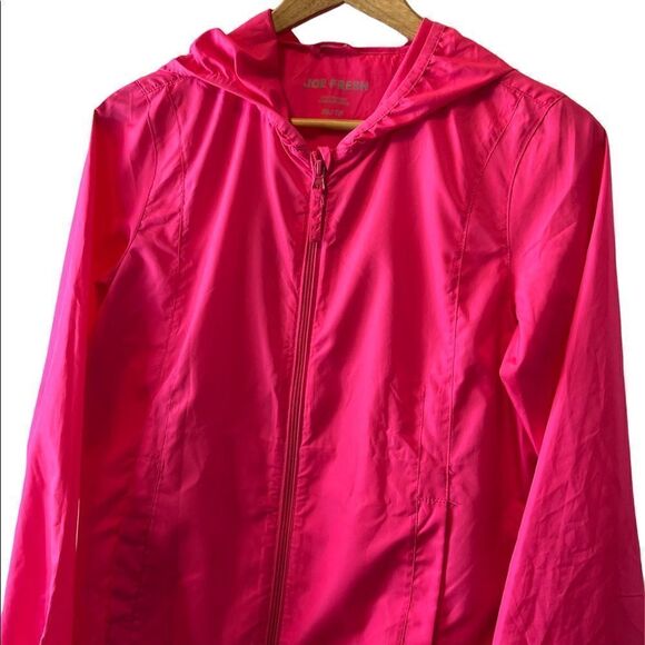 JOE FRESH Hot Pink Lightweight Hooded Casual Spring Windbreaker XS - Picture 2 of 9